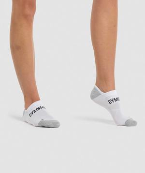 Akcesoria Damskie Gymshark No Show Performance Socks Białe | IDLK10569