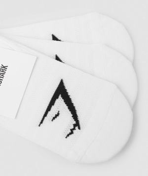 Akcesoria Damskie Gymshark No Show Socks 3pk Białe | GIEV23785