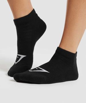 Akcesoria Damskie Gymshark Trainer Socks 3pk Czarne | ORXH98463