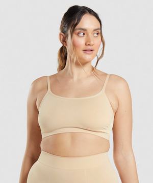 Bielizny Damskie Gymshark Seamless Scoop Neck Bralette Głęboka Brązowe | GFST17905