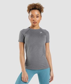 Koszulki Damskie Gymshark Vital Seamless 2.0 Light Szare | QGBF69715