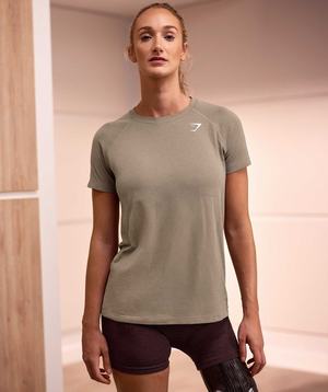 Koszulki Damskie Gymshark Vital Seamless 2.0 Light Głęboka Żółte Brązowe | VJRU50179