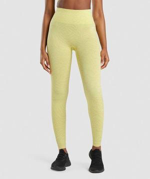 Legginsy Damskie Gymshark Adapt Animal Seamless Żółte | DNRO89271