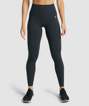 Legginsy Damskie Gymshark Adapt Fleck Seamless Czarne | ONKT28049