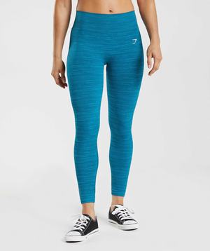 Legginsy Damskie Gymshark Adapt Marl Seamless Niebieskie Ciemny Szare Niebieskie | GMPD05492