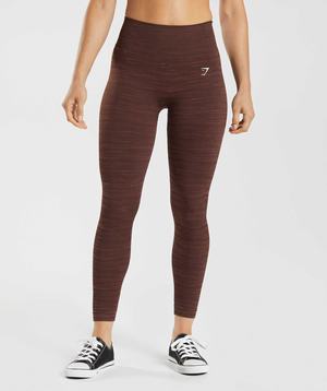 Legginsy Damskie Gymshark Adapt Marl Seamless Brązowe Różowe Brązowe | TEMZ10294