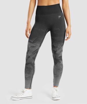 Legginsy Damskie Gymshark Adapt Ombre Seamless Czarne | MGTD09812