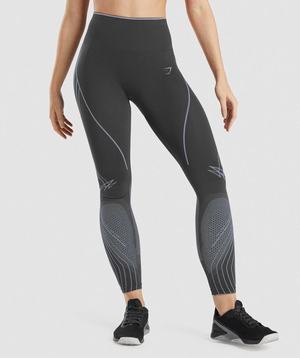 Legginsy Damskie Gymshark Apex Seamless High Rise Czarne Szare Lawenda Niebieskie | GNPB71450