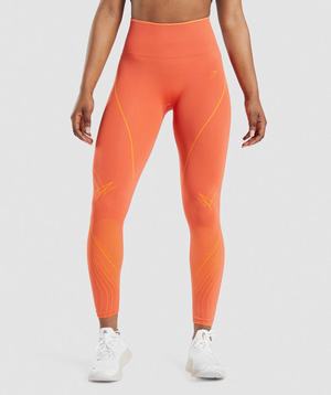 Legginsy Damskie Gymshark Apex Seamless High Rise Pomarańczowe Morelowe Pomarańczowe | LOHB41908