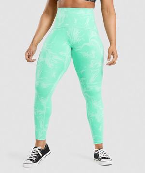 Legginsy Damskie Gymshark GS Power High Rise Głęboka Turkusowe | VUDM27068