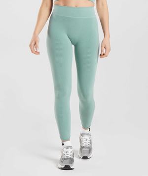 Legginsy Damskie Gymshark Pause Seamless Niebieskie | IKYU94125