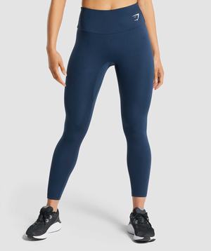 Legginsy Damskie Gymshark Treningowe Granatowe | ZAVL46809