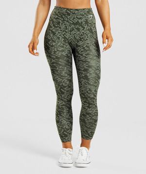 Legginsy Damskie Gymshark Treningowe Zielone | EFJW04273