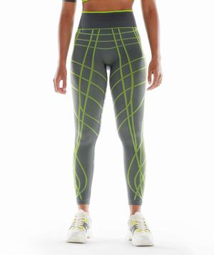 Legginsy Damskie Gymshark Wtflex Linear Seamless Szare Zielone Głęboka Szare | LTGD27089