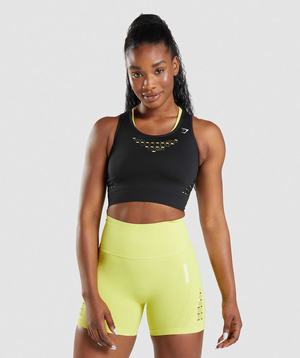 Najfatalniejszy Damskie Gymshark Energy Seamless Crop Czarne | BICU97234