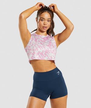 Najfatalniejszy Damskie Gymshark Treningowe Crop Różowe | HUCR14623