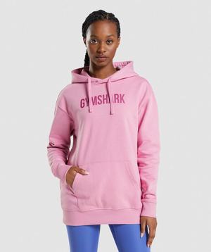 Pulowery Damskie Gymshark Apollo Oversized Różowe | SOMZ61572