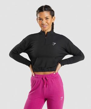 Pulowery Damskie Gymshark Treningowe Pippa Czarne | HGWJ86407