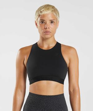 Staniki Sportowe Damskie Gymshark 315 Performance High Neck Czarne Jasny Szare | CZPX35208