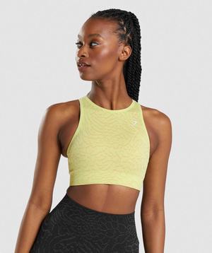 Staniki Sportowe Damskie Gymshark Adapt Animal Seamless Żółte | KULM15930