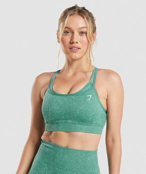 Staniki Sportowe Damskie Gymshark Adapt Fleck Seamless Zielone | SLUR68473