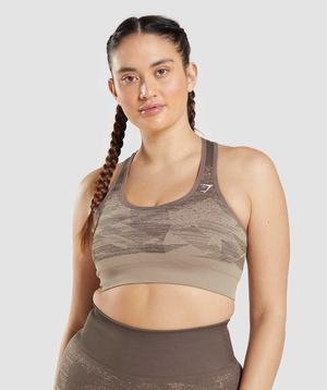 Staniki Sportowe Damskie Gymshark Adapt Ombre Seamless Brązowe | TBFV35498