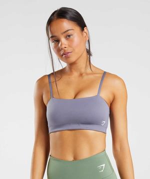 Staniki Sportowe Damskie Gymshark Bandeau Fioletowe | FAPX34801