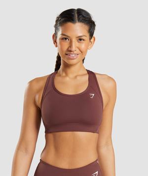 Staniki Sportowe Damskie Gymshark Essential Racer Back Różowe Brązowe | RDXM68920