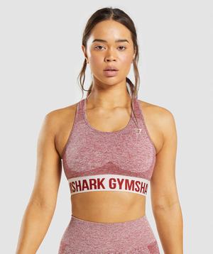 Staniki Sportowe Damskie Gymshark Flex Bordowe | CVMW07569