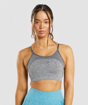 Staniki Sportowe Damskie Gymshark Flex Z Paskami Szare | IOET41650