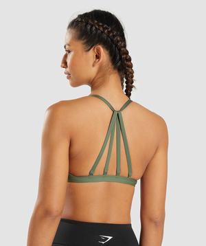 Staniki Sportowe Damskie Gymshark Minimal Oliwkowe | VENK21643