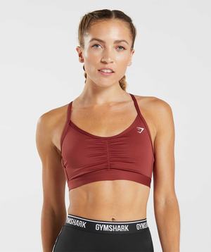 Staniki Sportowe Damskie Gymshark Ruched Czerwone | OASU30718