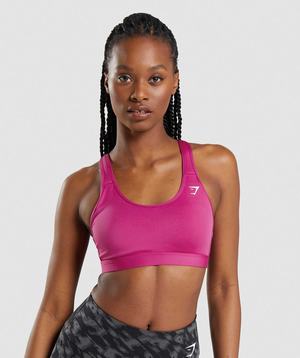 Staniki Sportowe Damskie Gymshark Scoop Neck Różowe | JHFP21046