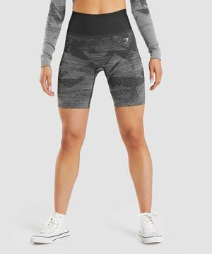 Szorty Damskie Gymshark Adapt Ombre Seamless Czarne | HBIE32168