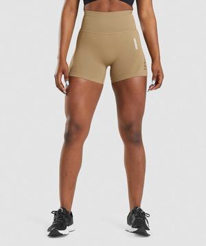 Szorty Damskie Gymshark Energy Seamless Brązowe | GFUM52784