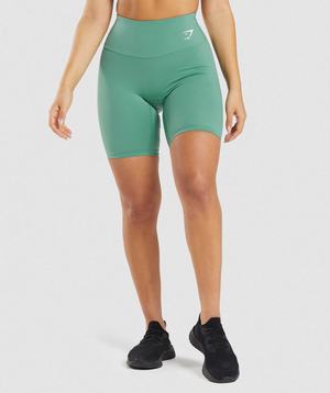 Szorty Damskie Gymshark Treningowe Cycling Zielone | CPIA64971