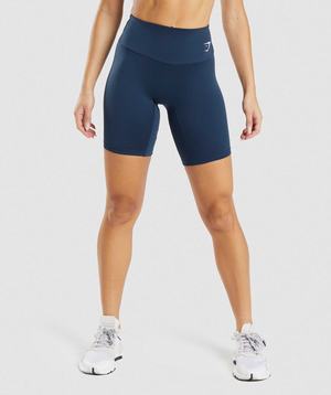 Szorty Damskie Gymshark Treningowe Cycling Granatowe | SURB62937