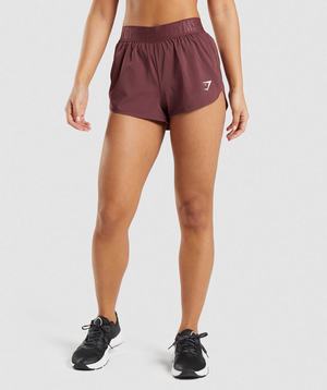 Szorty Damskie Gymshark Treningowe Loose Fit Różowe Brązowe | QHBY95821