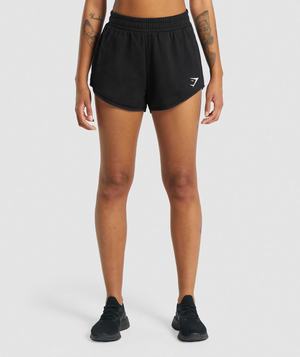 Szorty Damskie Gymshark Treningowe Sweat Czarne | IGOT17386