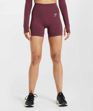 Szorty Damskie Gymshark Vital Seamless 2.0 Bordowe | ZUIT70198