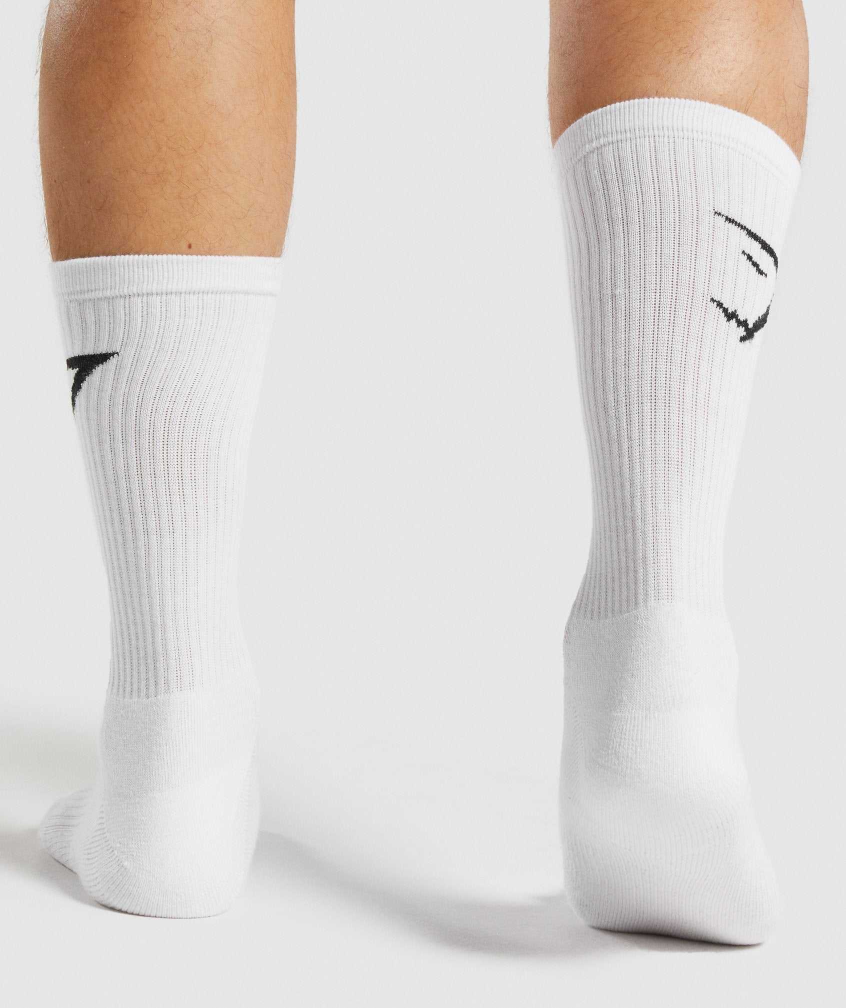 Akcesoria Damskie Gymshark Crew Socks 3pk Białe | HIDP35078