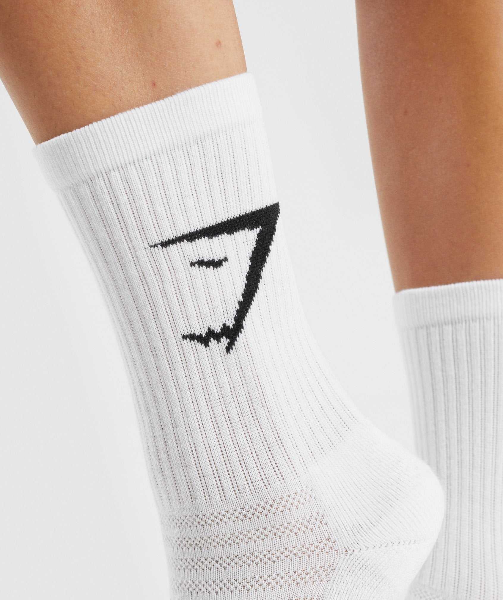 Akcesoria Damskie Gymshark Crew Socks 3pk Białe | HIDP35078