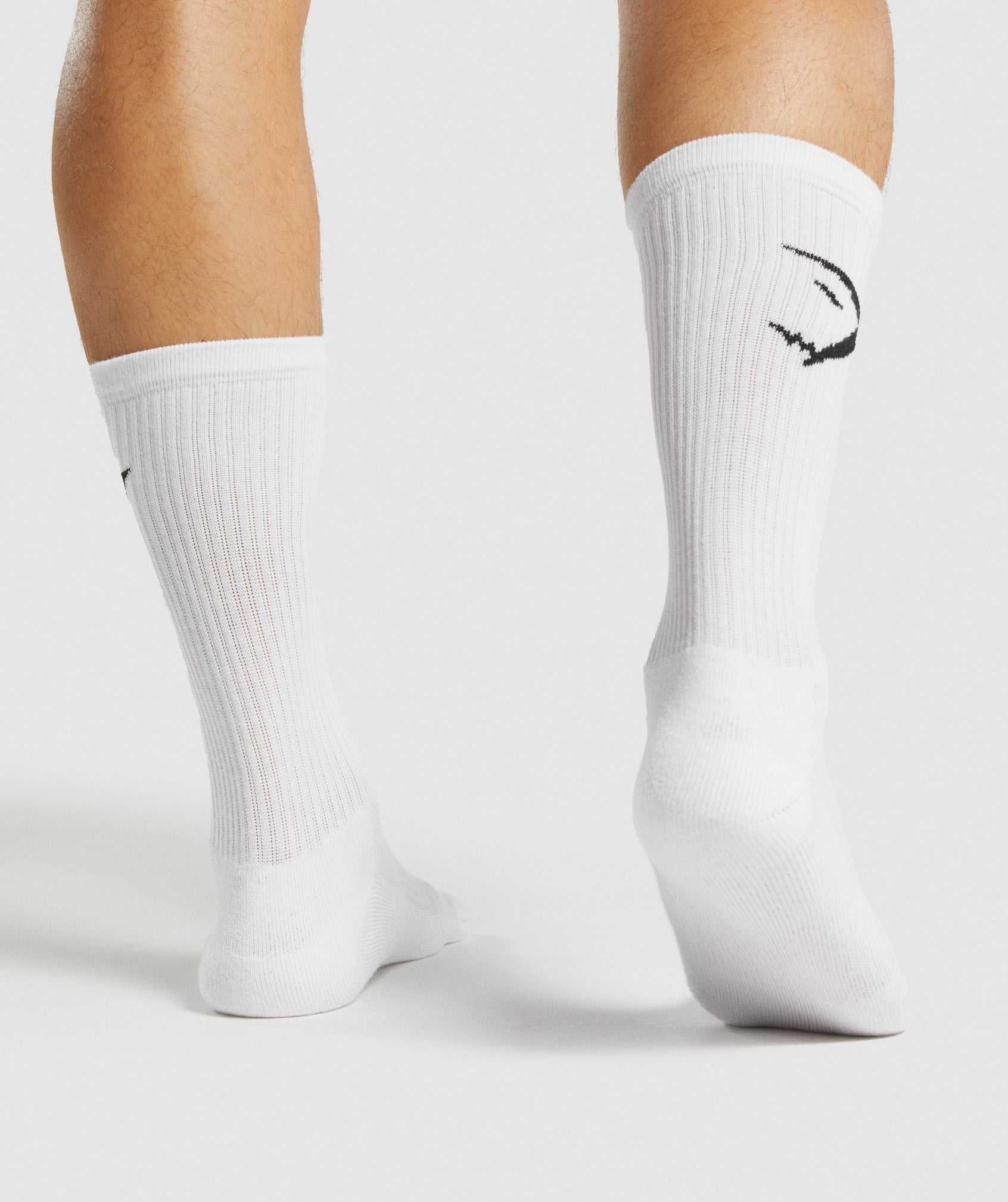 Akcesoria Damskie Gymshark Crew Socks 3pk Białe Głęboka Szare Czarne | HWKY51734