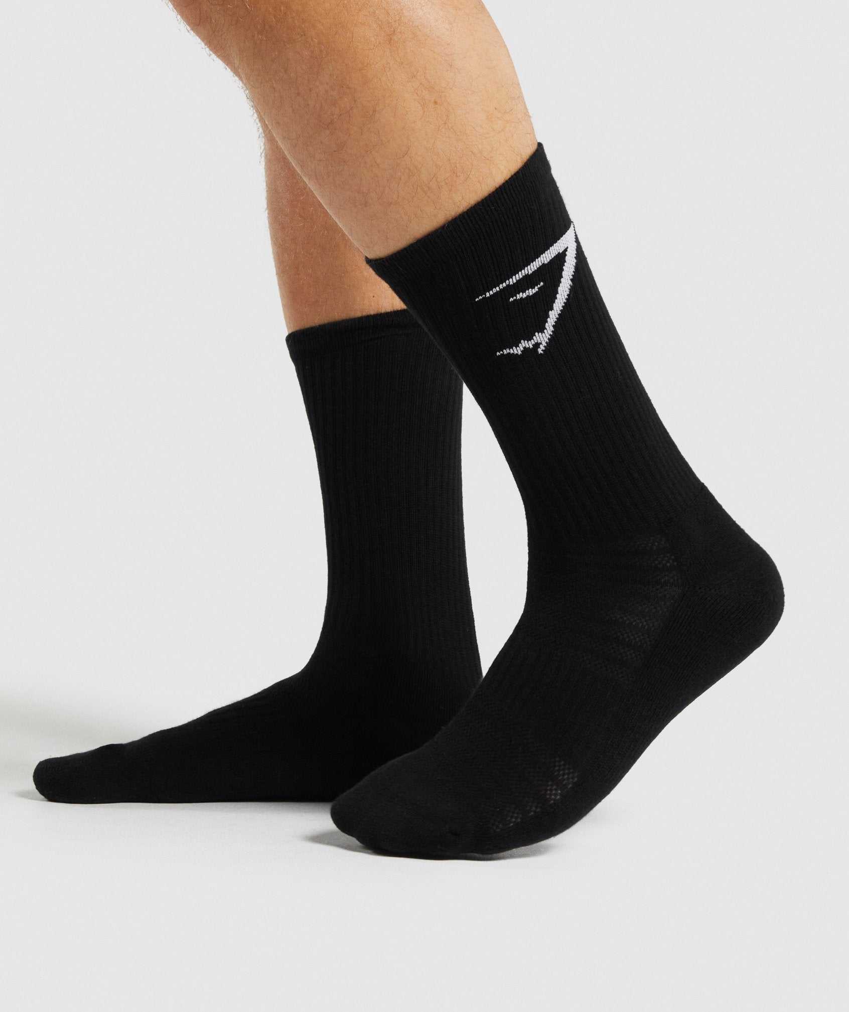 Akcesoria Damskie Gymshark Crew Socks 3pk Czarne | IDBX12967