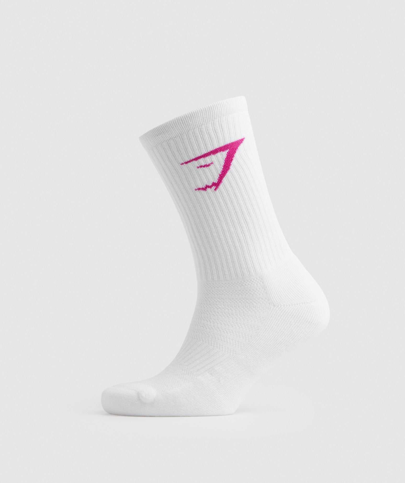 Akcesoria Damskie Gymshark Crew Socks 3pk Różowe Białe Różowe | PNVH58067