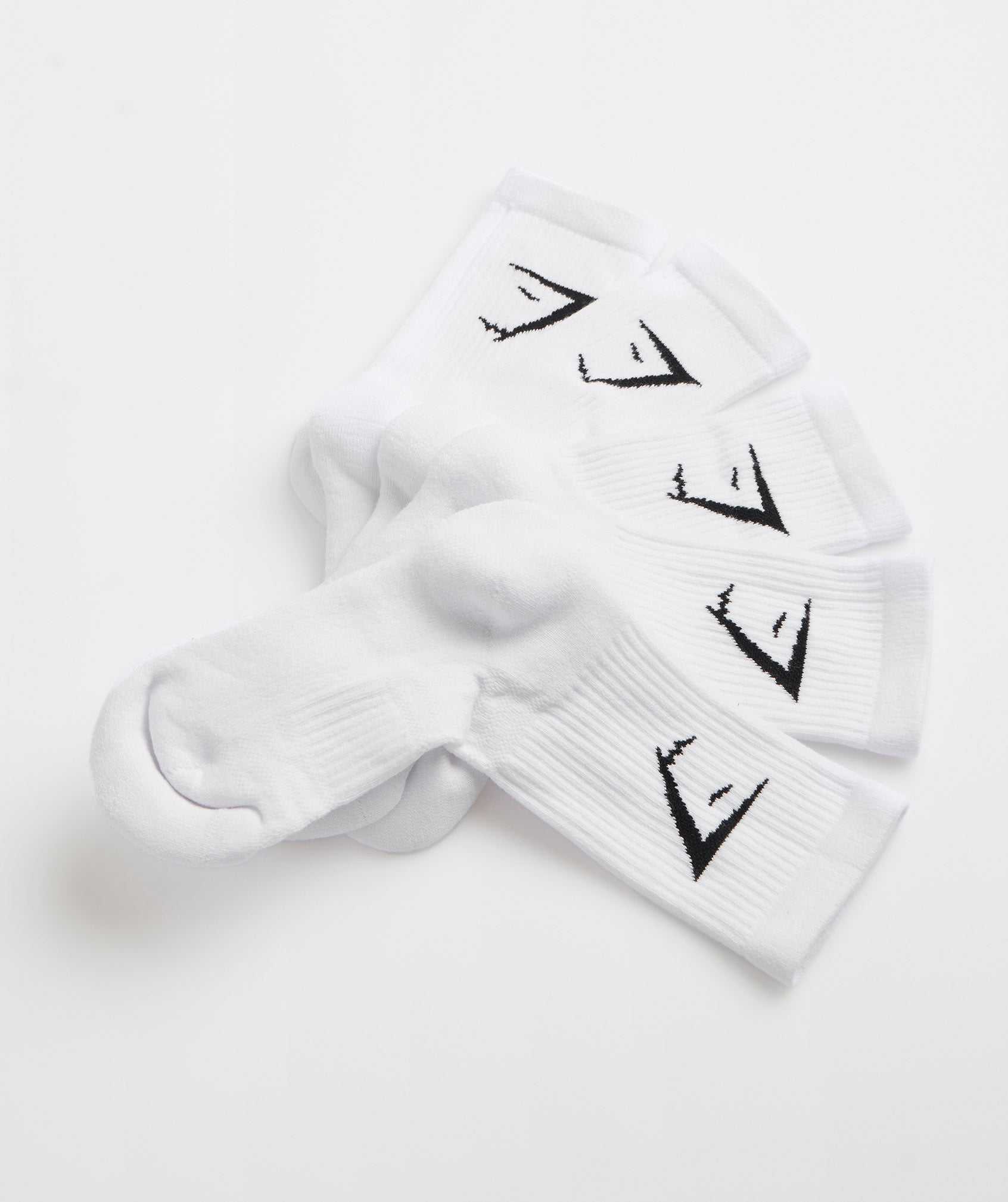 Akcesoria Damskie Gymshark Crew Socks 5pk Białe | KMAV40196