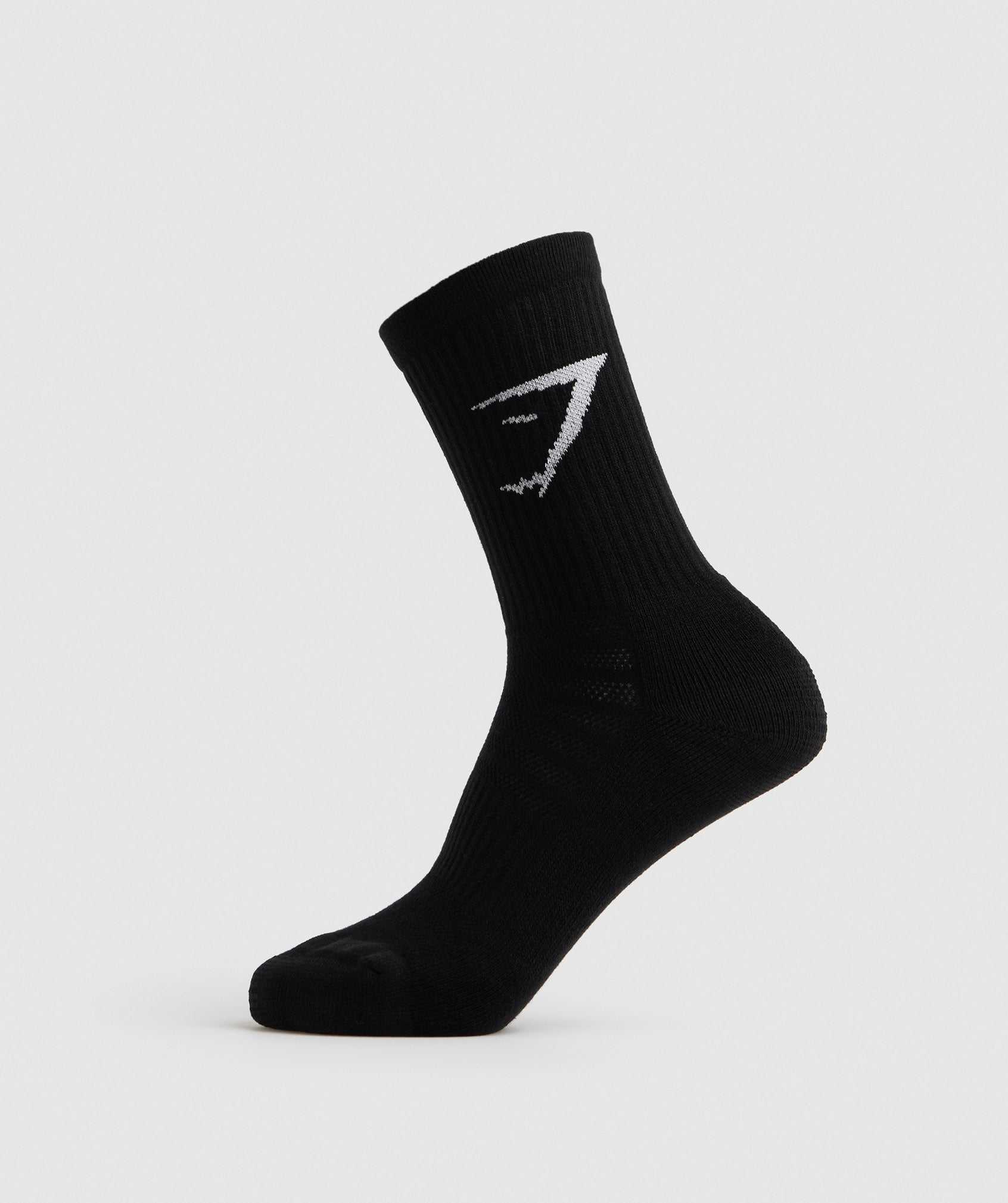 Akcesoria Damskie Gymshark Crew Socks 5pk Czarne | XHAO54207