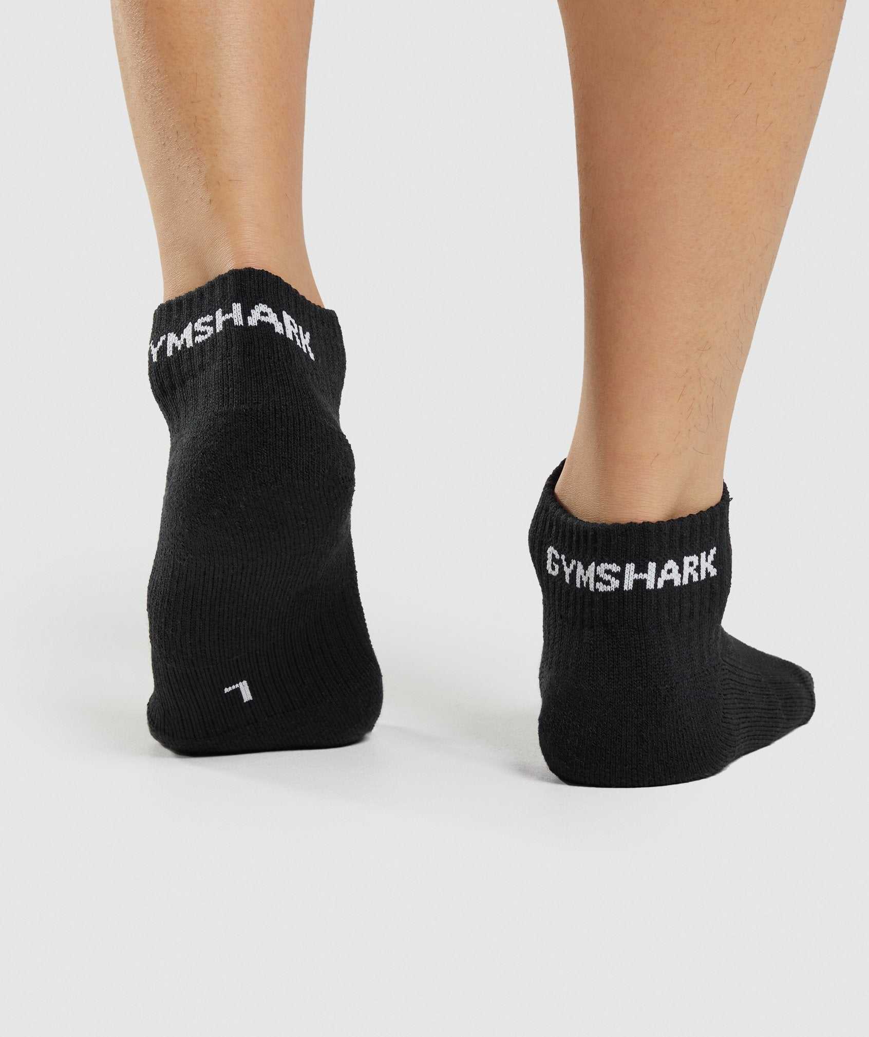 Akcesoria Damskie Gymshark Jacquard Quarter Socks 3pk Czarne | AMVF54321