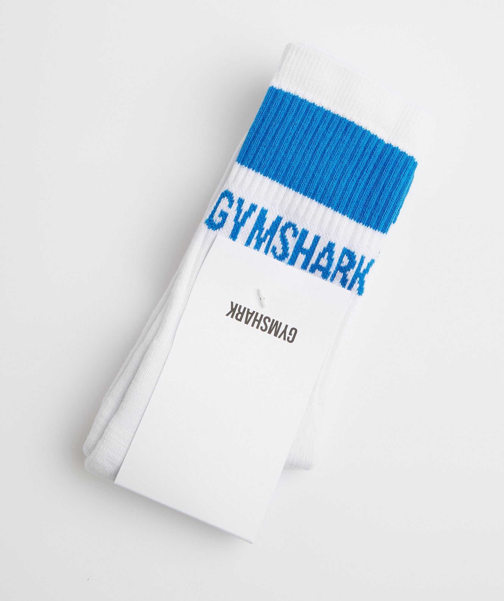 Akcesoria Damskie Gymshark Premium Jacquard Single Socks Białe Niebieskie | BZCG78651