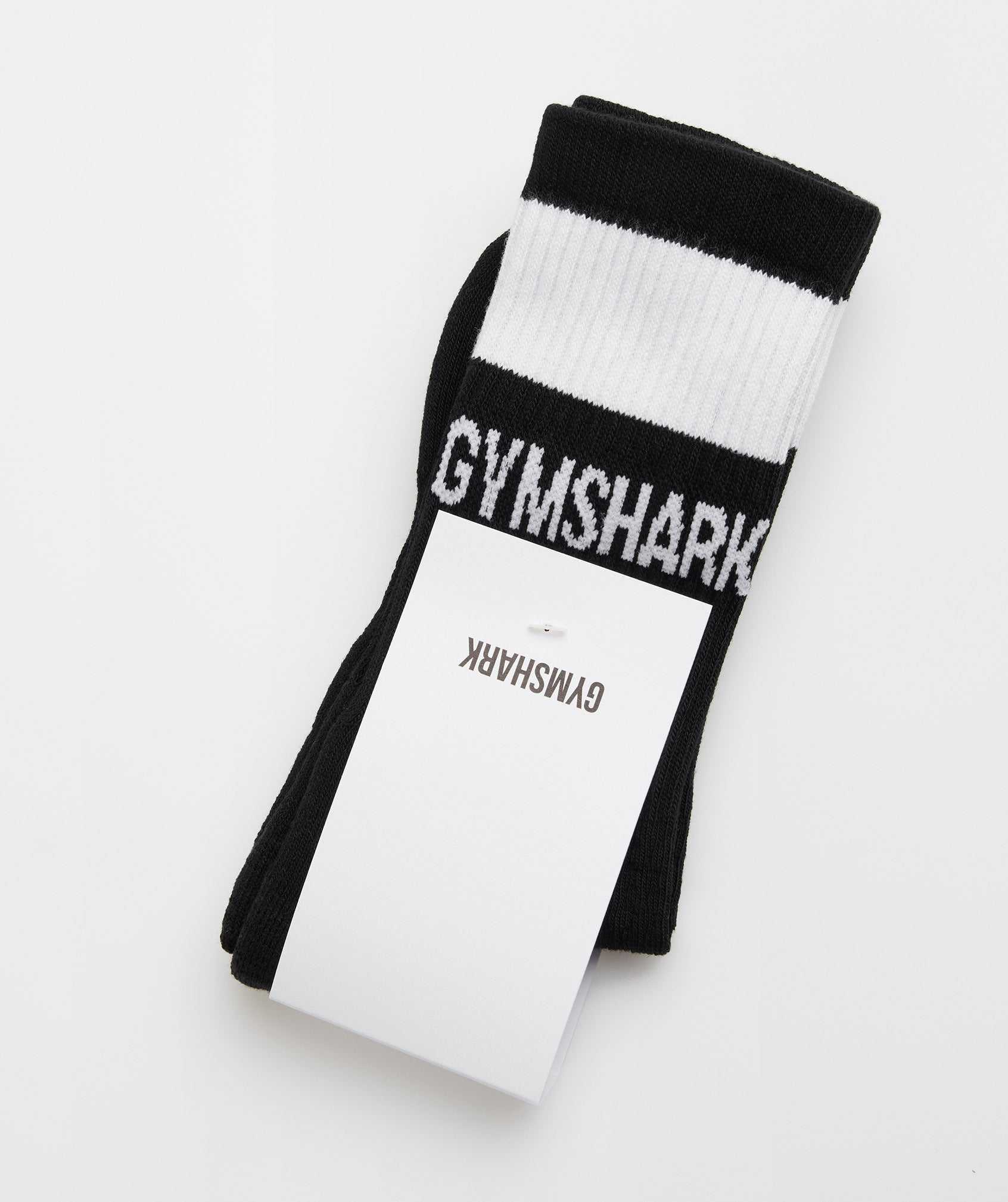 Akcesoria Damskie Gymshark Premium Jacquard Single Socks Czarne Białe | EWFZ98130